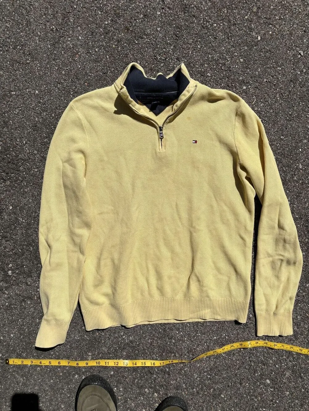 Tommy Hilfiger yellow quarter-zip sweater